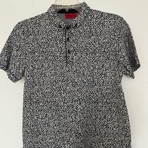 HUGO Monochrome Pixel Pattern Men's Shirt